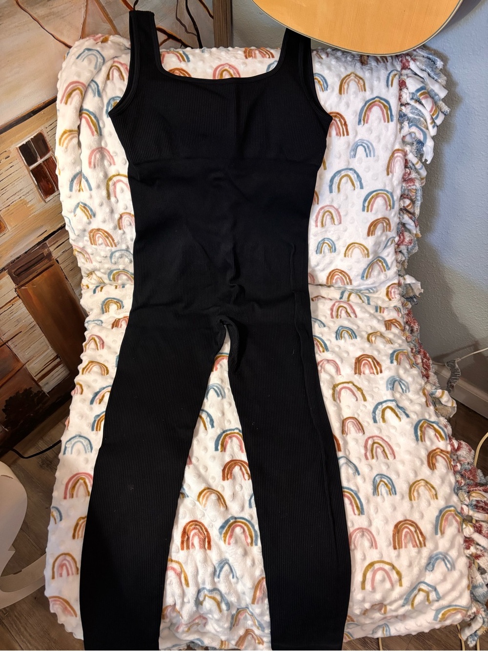 Mooslover Black Ribbed Sleeveless Jumpsuit xl
